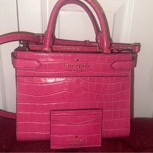 Pink Kate spade purse and card holder